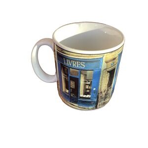 Vintage Sakura Storefronts Coffee Cup Livres Bookstore Mug French Literary Paris